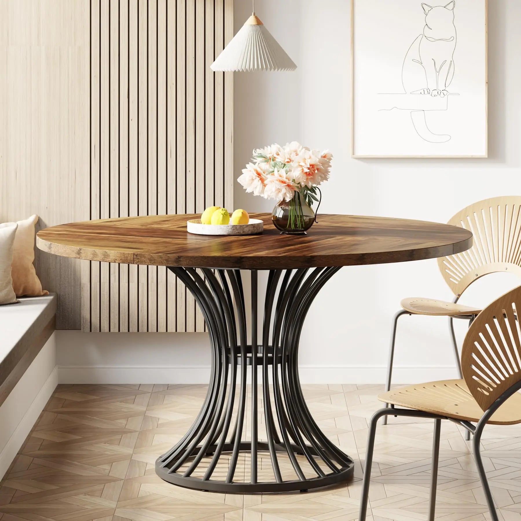 Round Dining Kitchen Table for 4-6 People