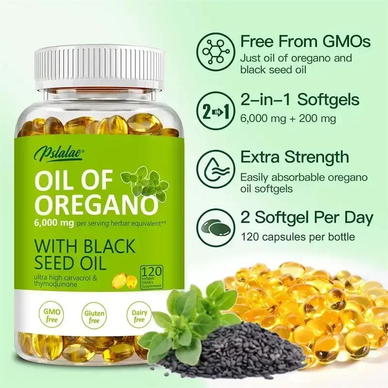Oregano Oil Softgels - with Oregano & Black Seed Oil
