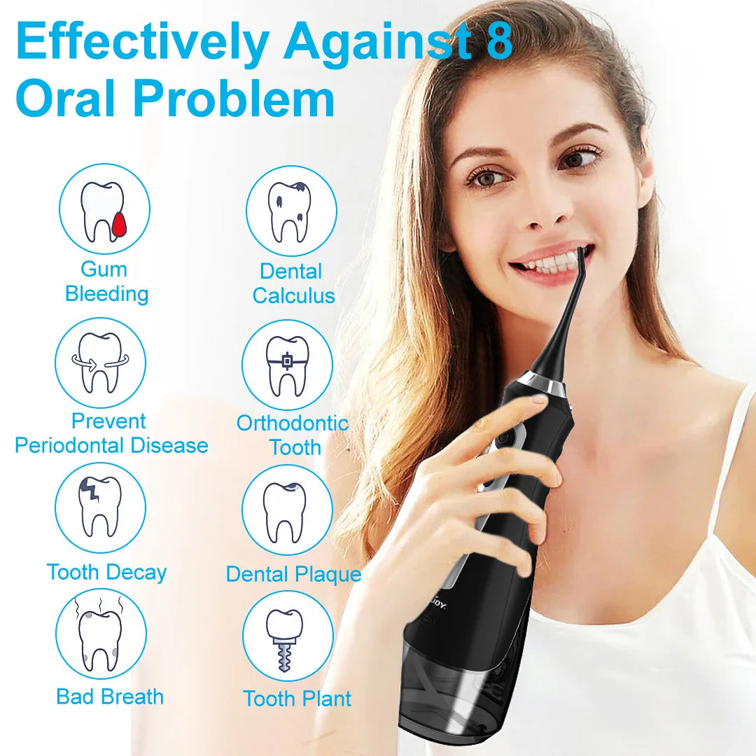 Water Flosser Irrigator Dental Teeth Whitening strips Portable 5 Modes 8 Jet Tips Washing Machine