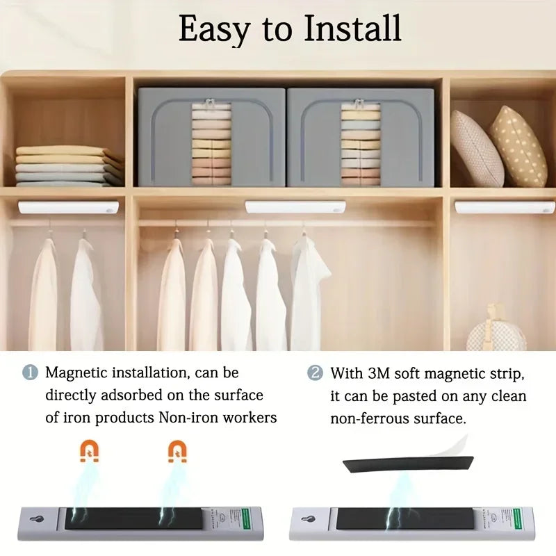 Under Cabinet Lights 1/3/5/6pcs, Motion Sensor Rechargeable  Battery Operated 2 Colors LED Light