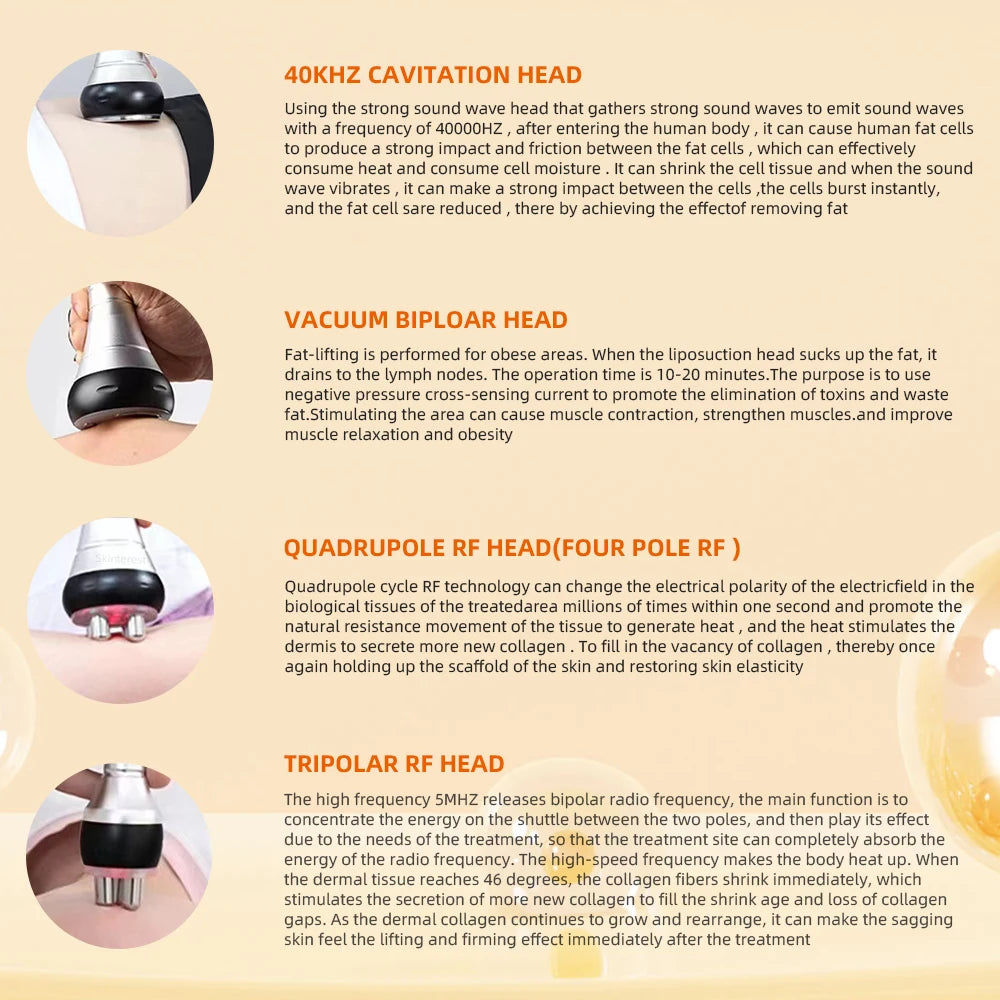 4 in 1 Vacuum Therapy Cavitation Body Slimming Machine Ultrasonic Massage
