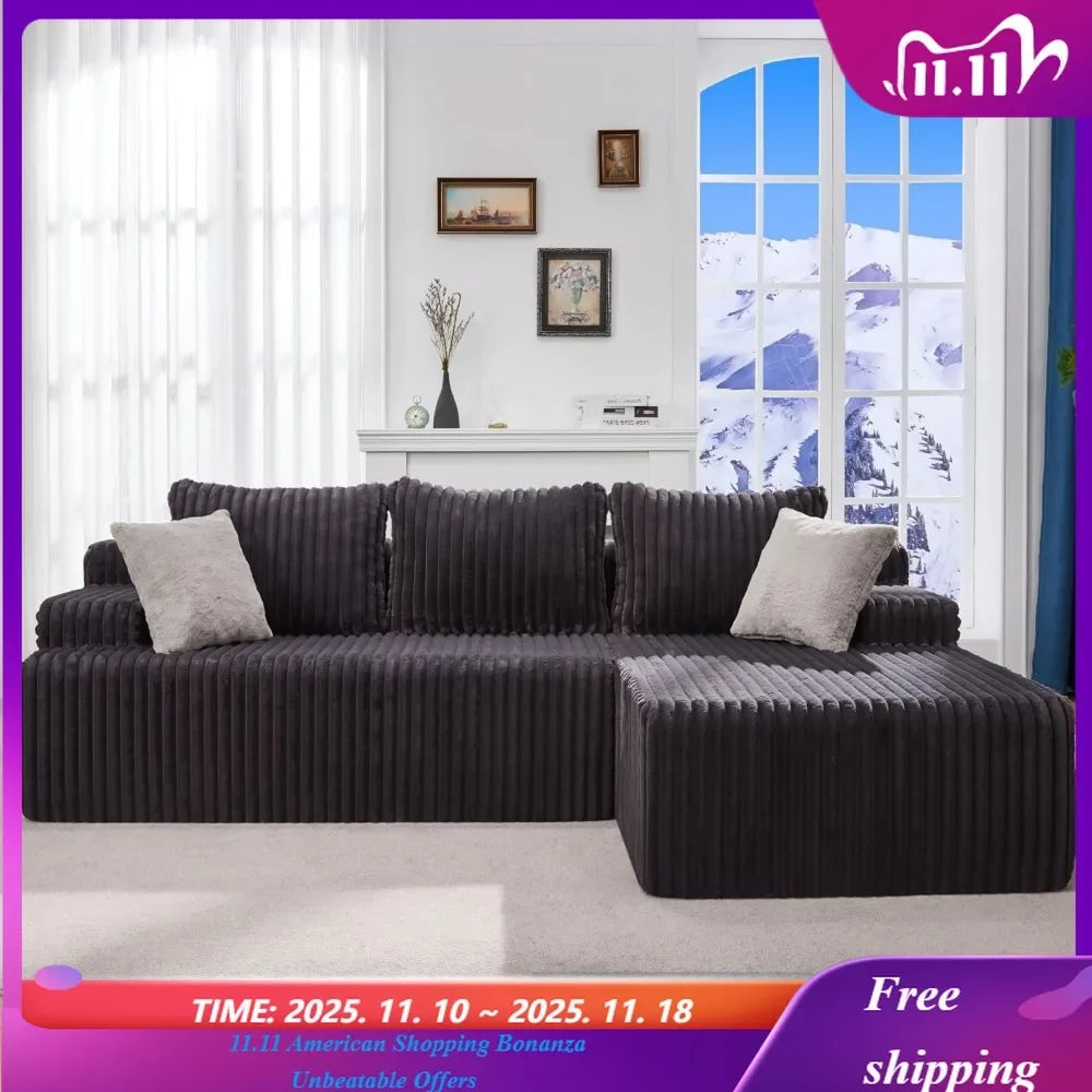 Cloud Modular Sectional Sofa Couch L-Shape Memory Foam Oversize Chaise