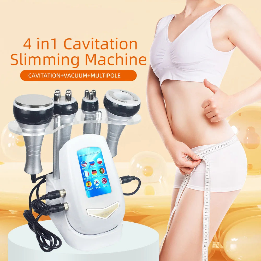 4 in 1 Vacuum Therapy Cavitation Body Slimming Machine Ultrasonic Massage