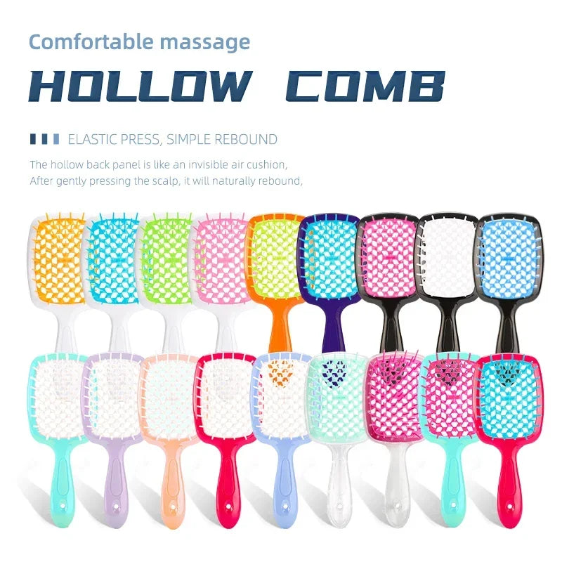 2pc Hair Anti Static Scalp Massage Wet Dry Comb Brush Set