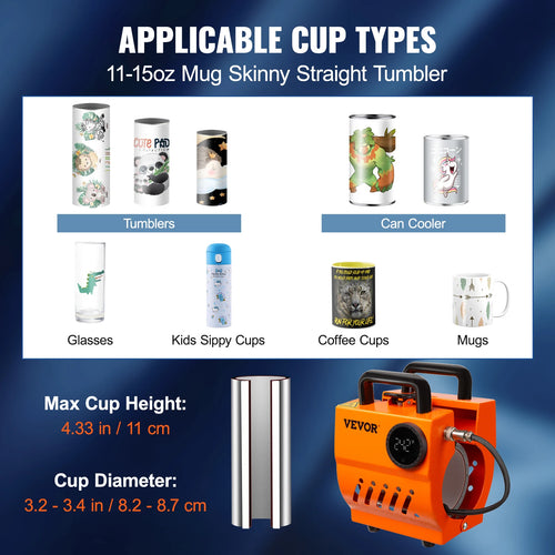 11oz-15oz Mug Heat Press Mini Gift Ceramic Cup Presser DIY Printing Machine