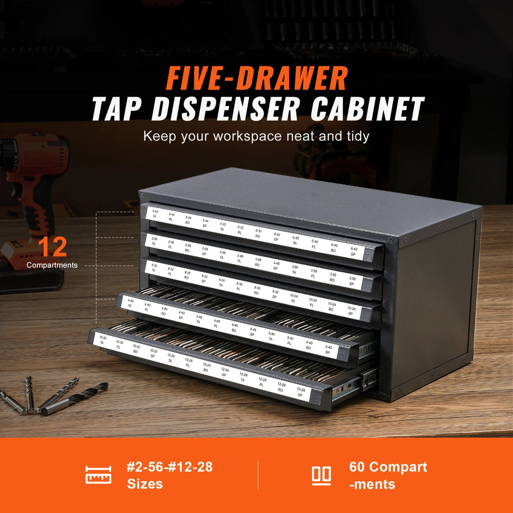 Drill Bit Steel Dispenser Cabinet Three-Drawer Drill Bit Organizer