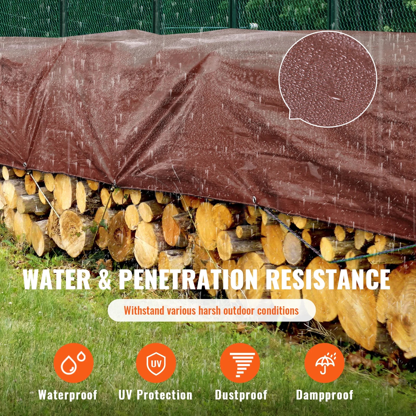 Heavy Duty Tarp Waterproof  Tarps Cover Multi-Purpose