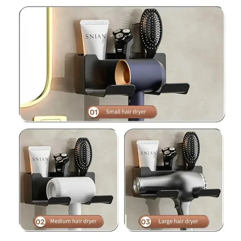 Hair Dryer Holder Stand Hairdryer Organizer Blower Holder Shelf