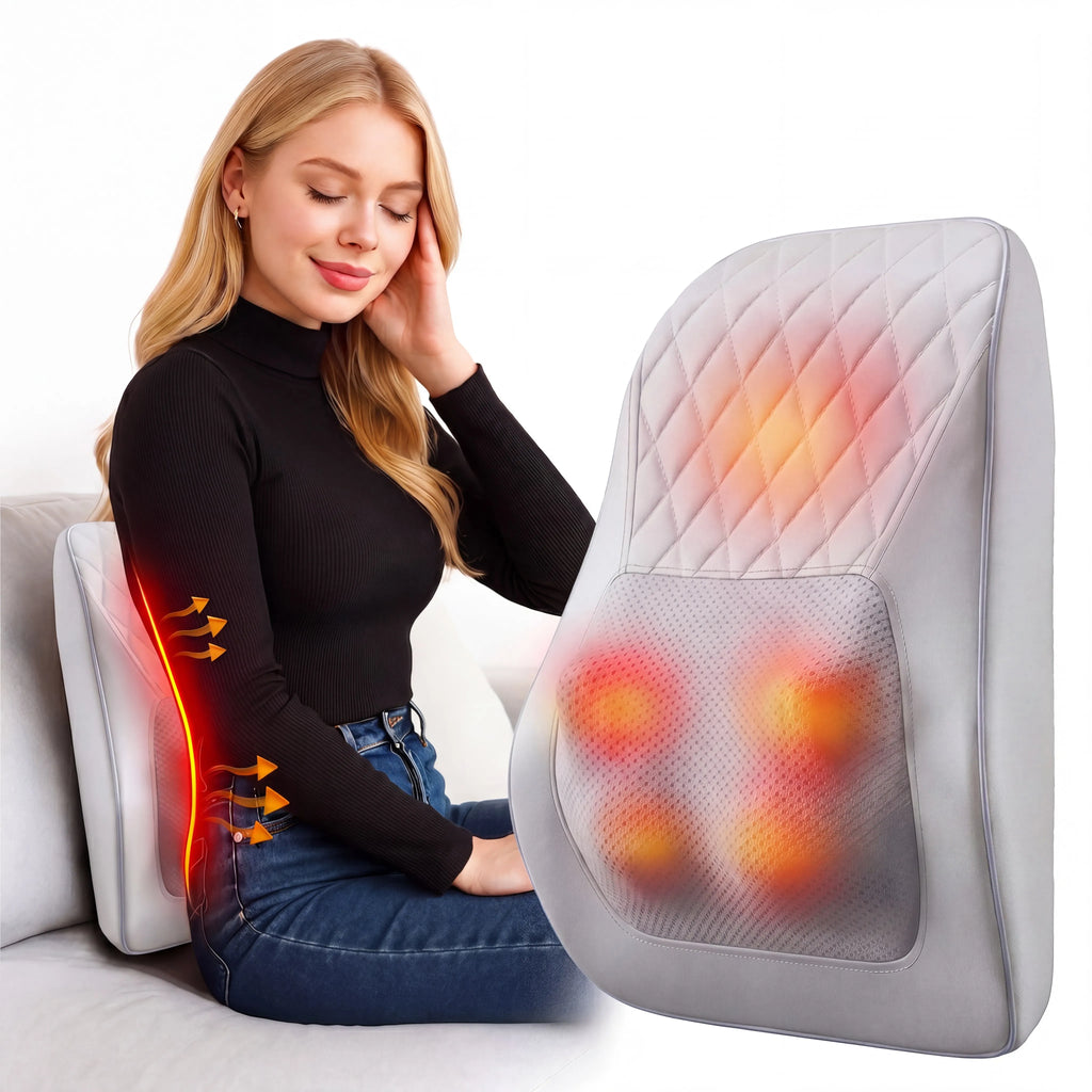 Back & Neck Massager with Heat 3D Kneading Massage Pillow