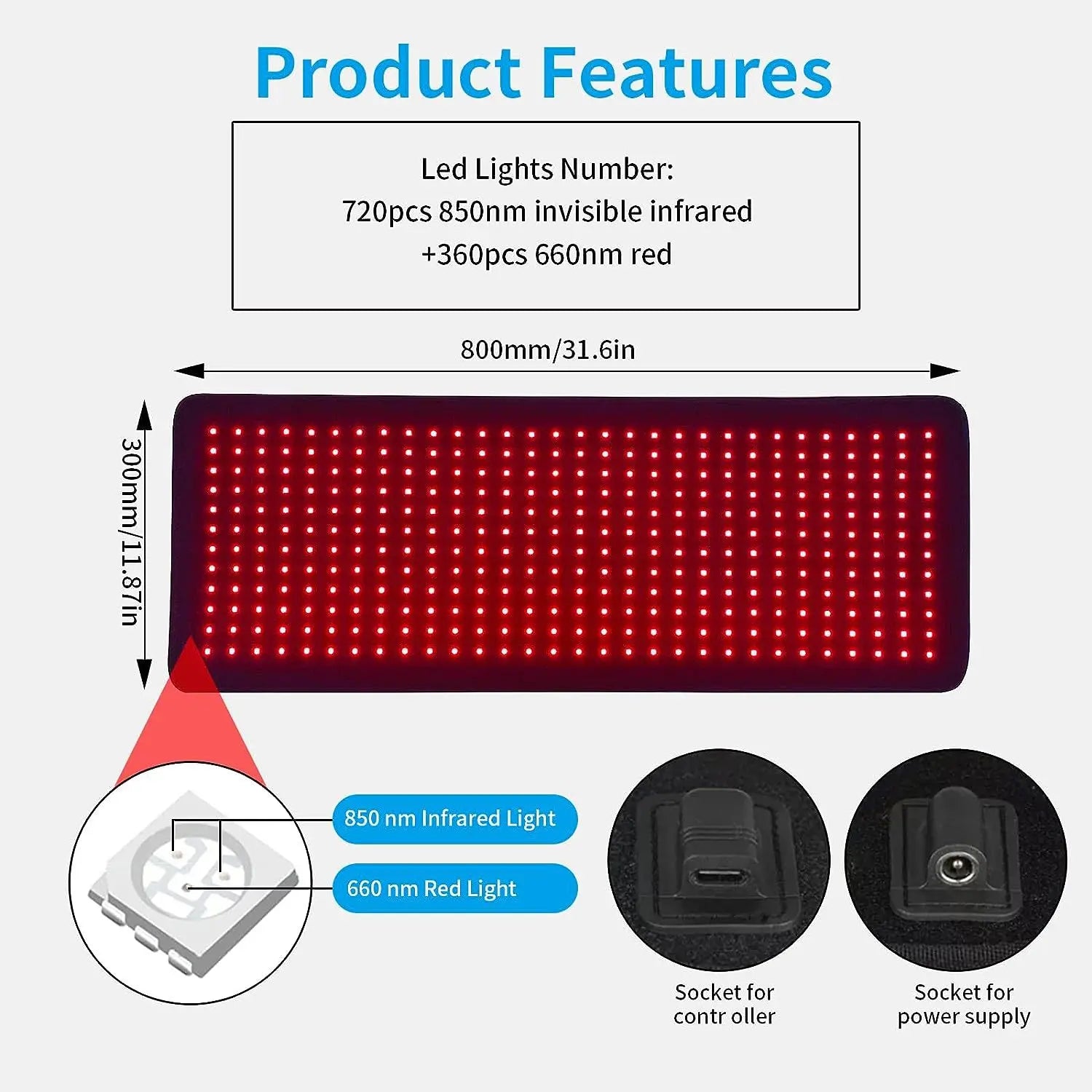 Infrared Light Therapy Heating Pad for Back, Shoulder, Waist, & Thigh