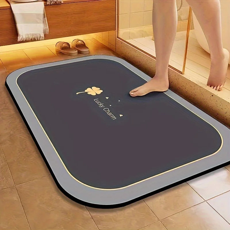 1pc Diatomite Bath Mat Quick Dry Super Absorbent Non-slip Floor Mat for Bathroom Shower