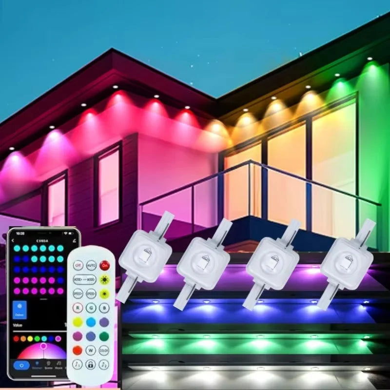 Smart Outdoor Lights Lights Waterproof Light String with App Remote Control Music Sync