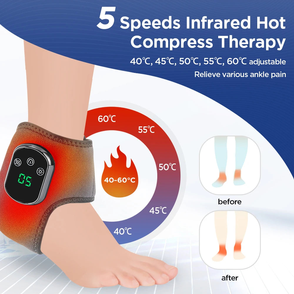 Electric Ankle Vibration Therapy, Foot Ankle Wrist Joint Protection Pain Wrap