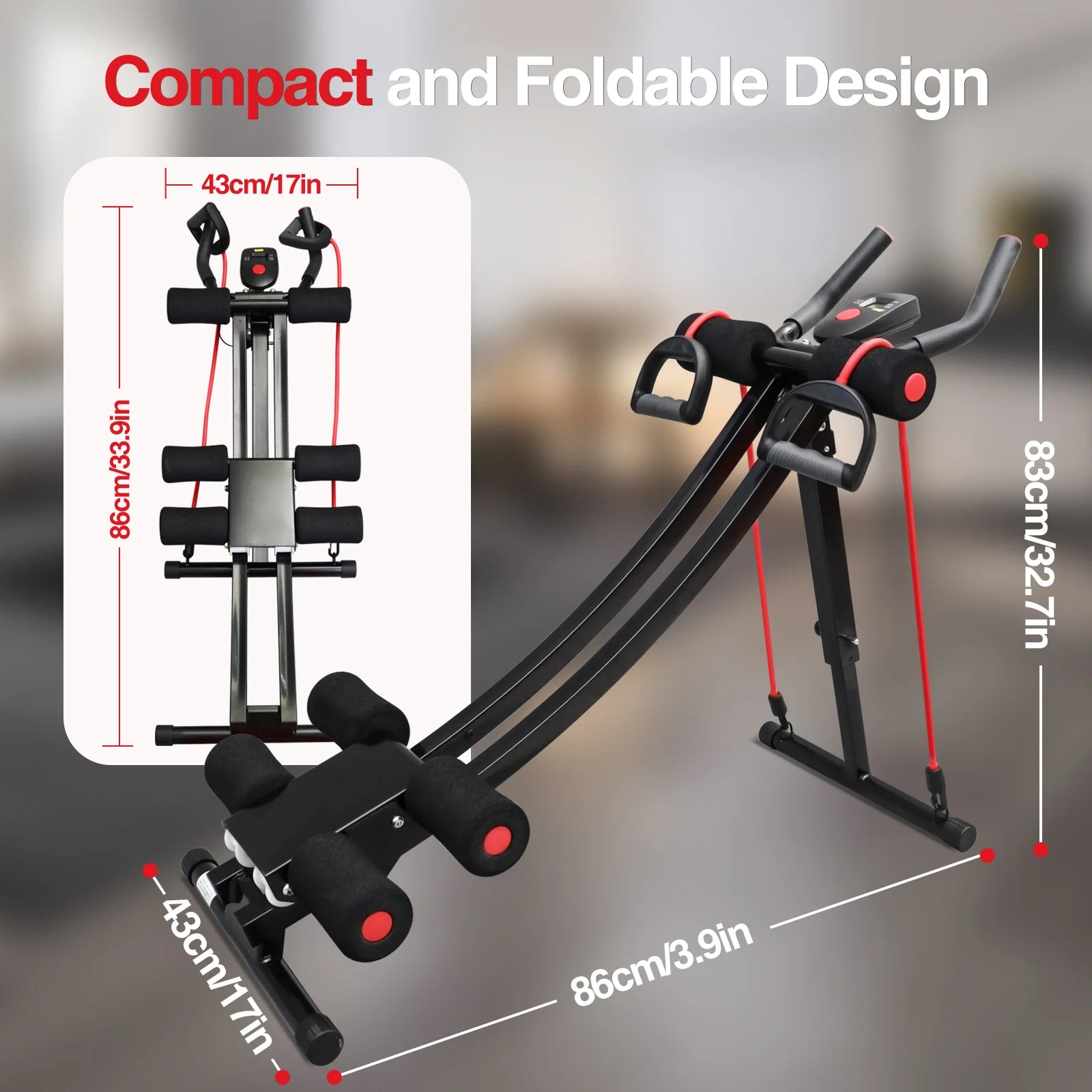 Foldable Ab Machine for Home Gym, Core & Abdominal Trainer