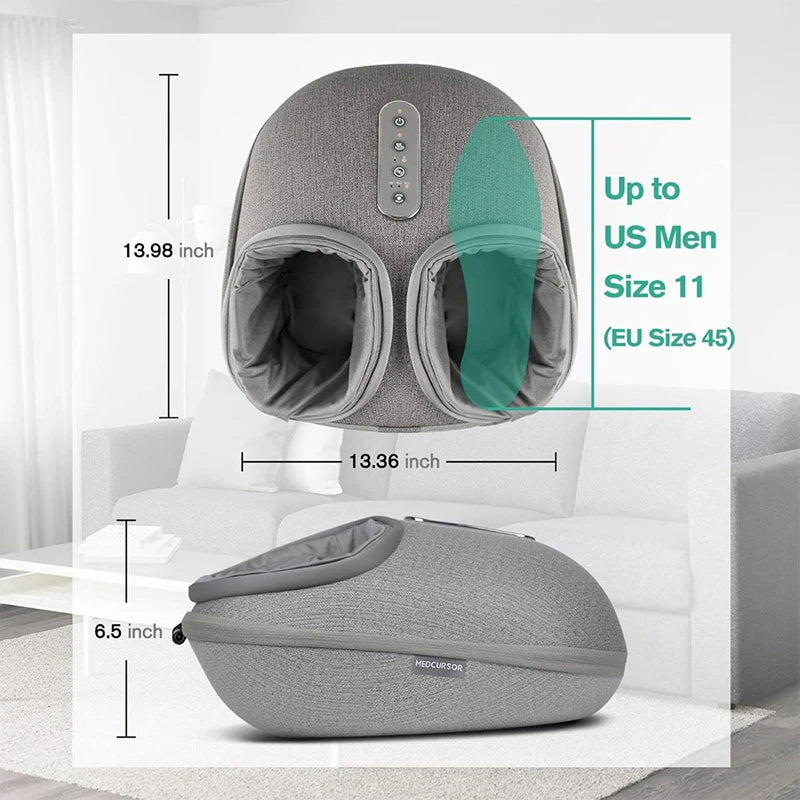 Foot Massager Heating Therapy Adjustable Shiatsu Deep Kneading Roller Muscle Relaxation for Pain Relief