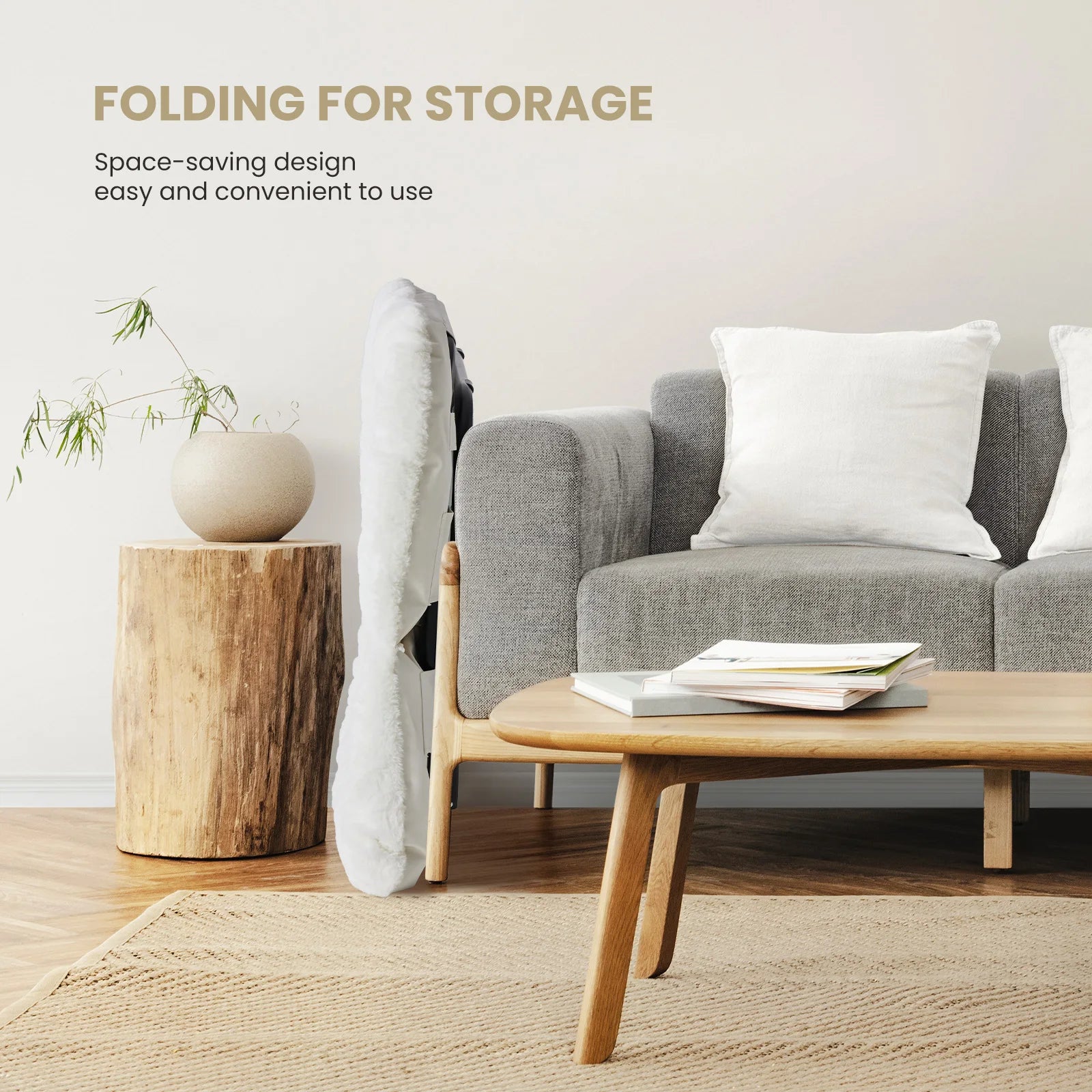 Large Size Folding Lounge Chair with Padded Seat