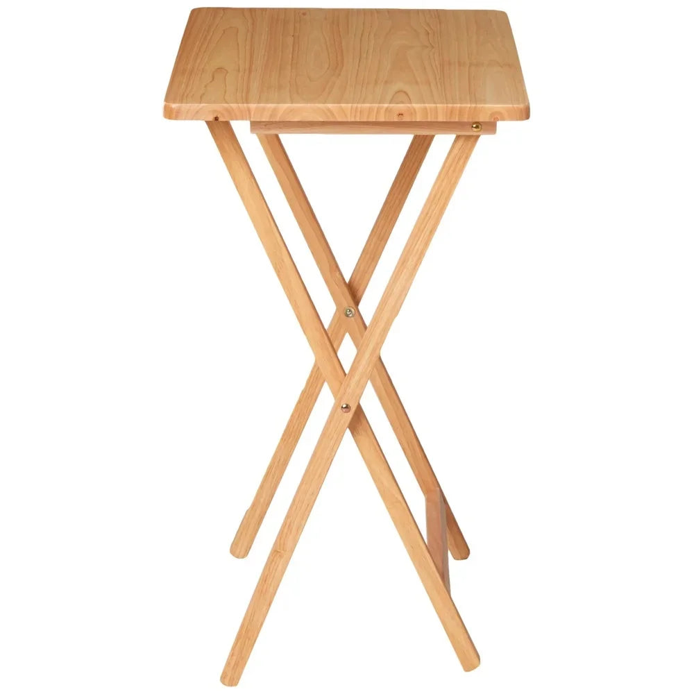 Indoor Folding TV Tray Table Portable Lightweight Solid Rubberwood