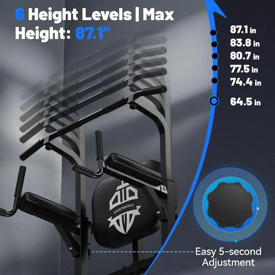 Power Tower Pull Up Bar Station, 450LBS Stable Pull Up Dip Station for Home Gym