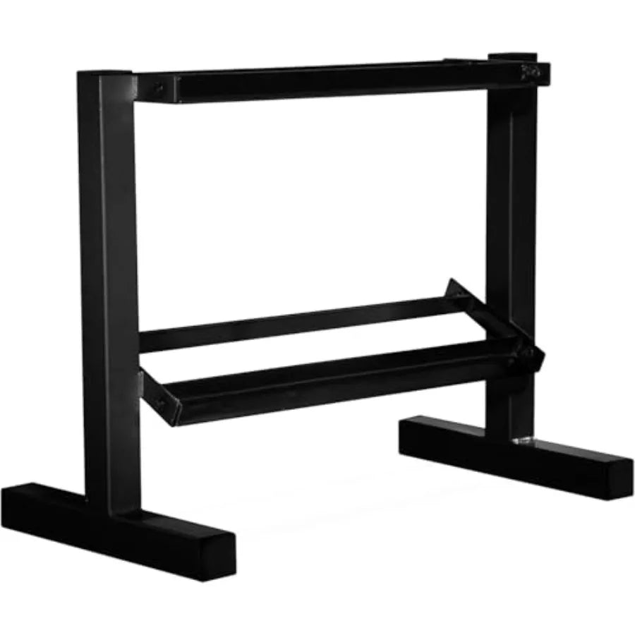 150 lb Dumbbell Set with 2-Tier Rack Steel Gray Adjustable Weight Storage Solution