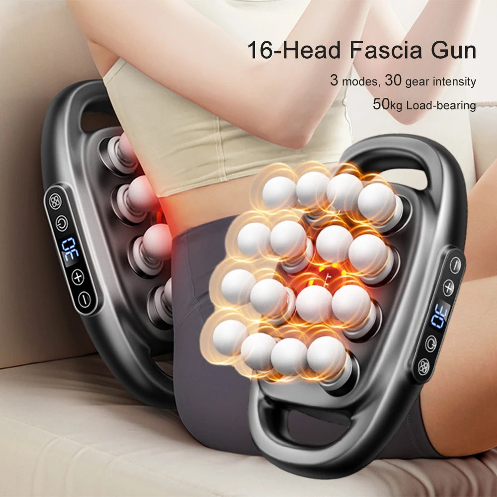 16-Head Fascia Body Massage Gun Back and Waist Massager Neck Shoulder Massager