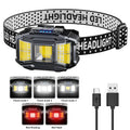 LED USB Charging Head Mounted Flashlight Powerful Headlight Torch for Outdoors