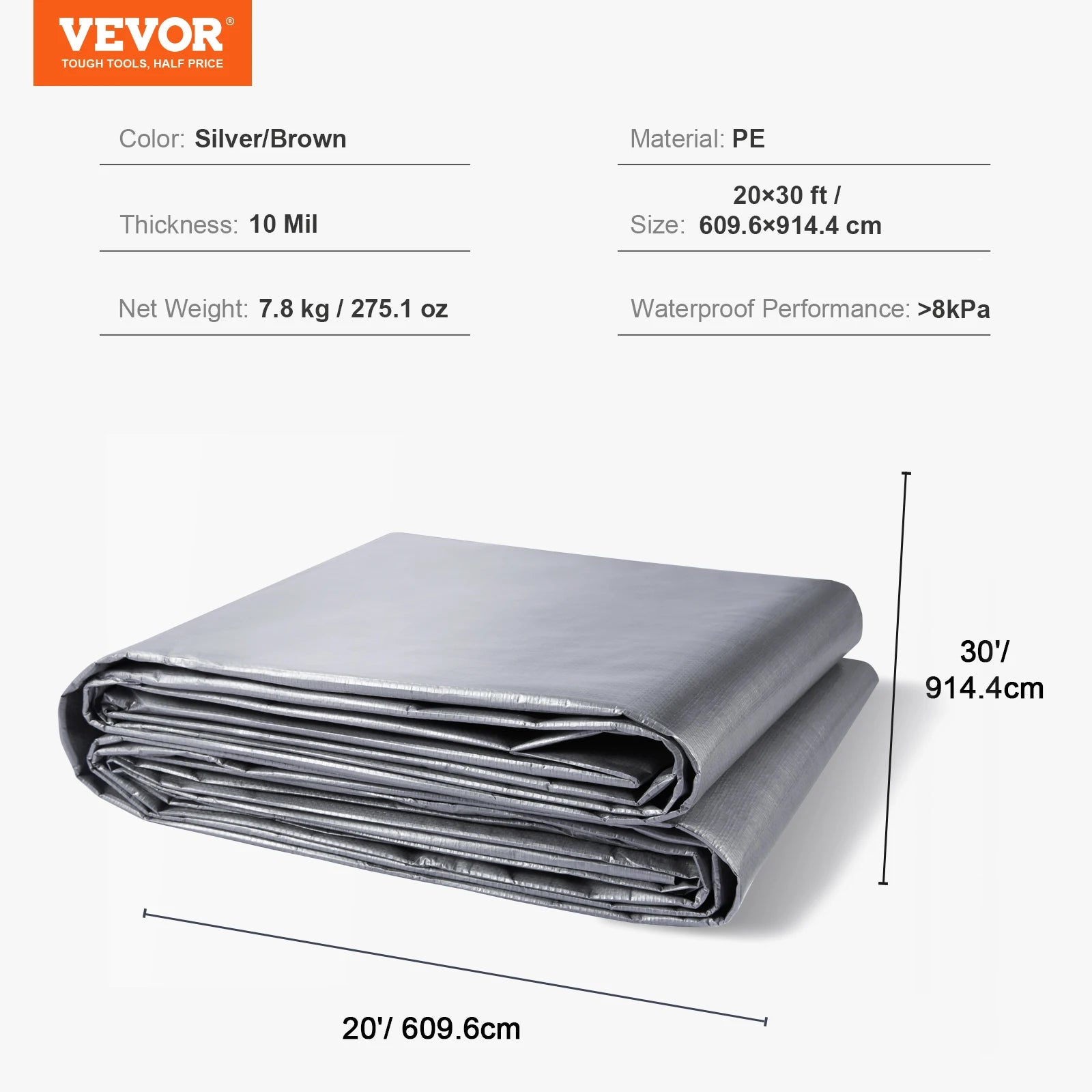 Heavy Duty Tarp Waterproof  Tarps Cover Multi-Purpose