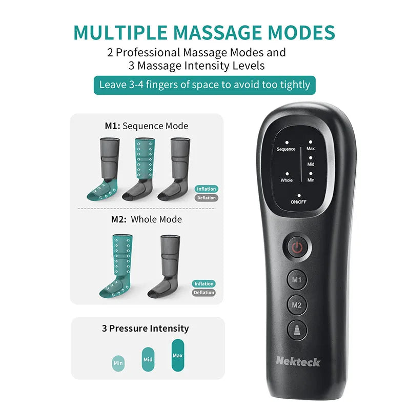 Leg Massager Air Compression Calf Wraps Air Pressure Massage for Blood Circulation and Relaxation Lymphatic Drainage