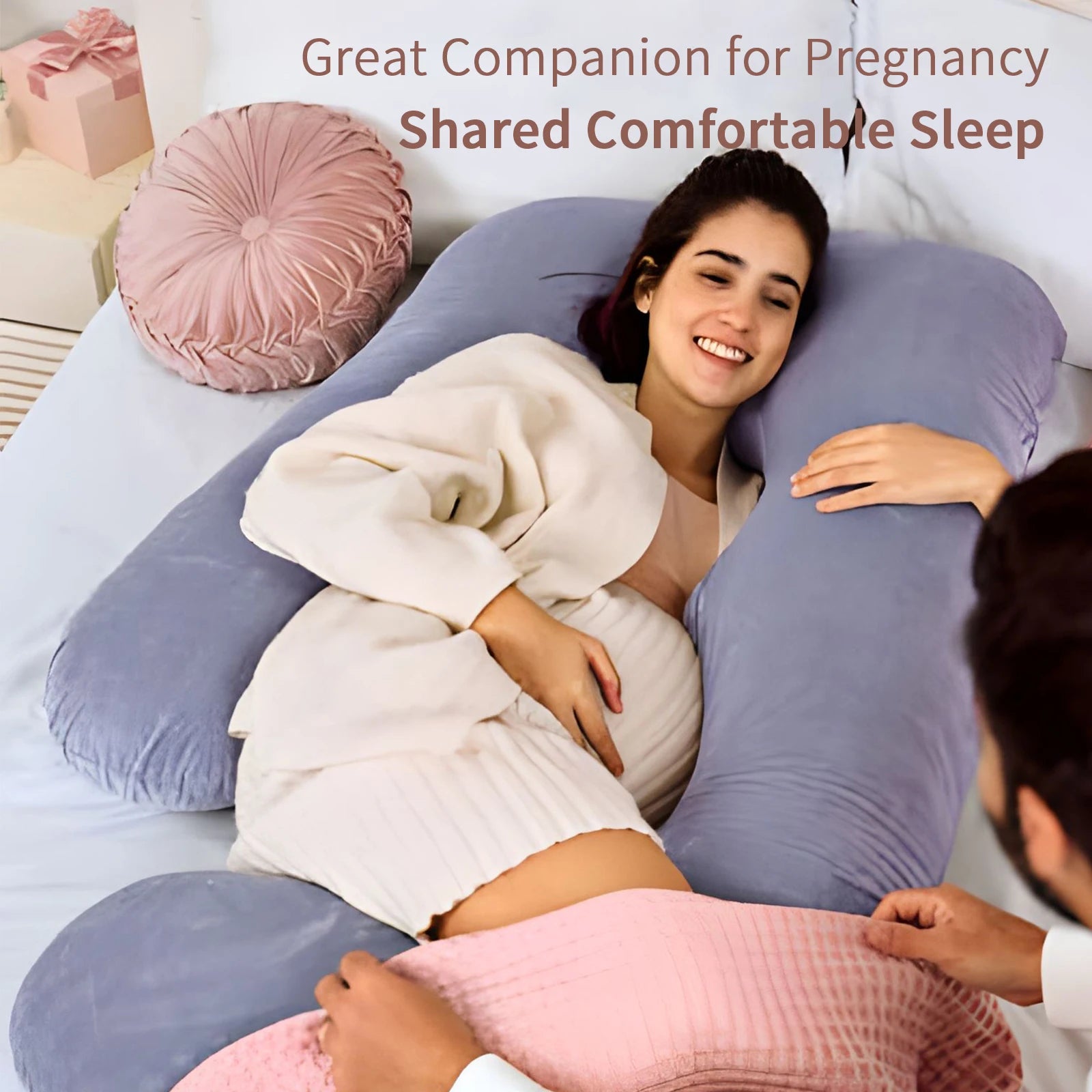 Pillows for Sleeping, G Shaped Full Body Pillow with Removable Cover
