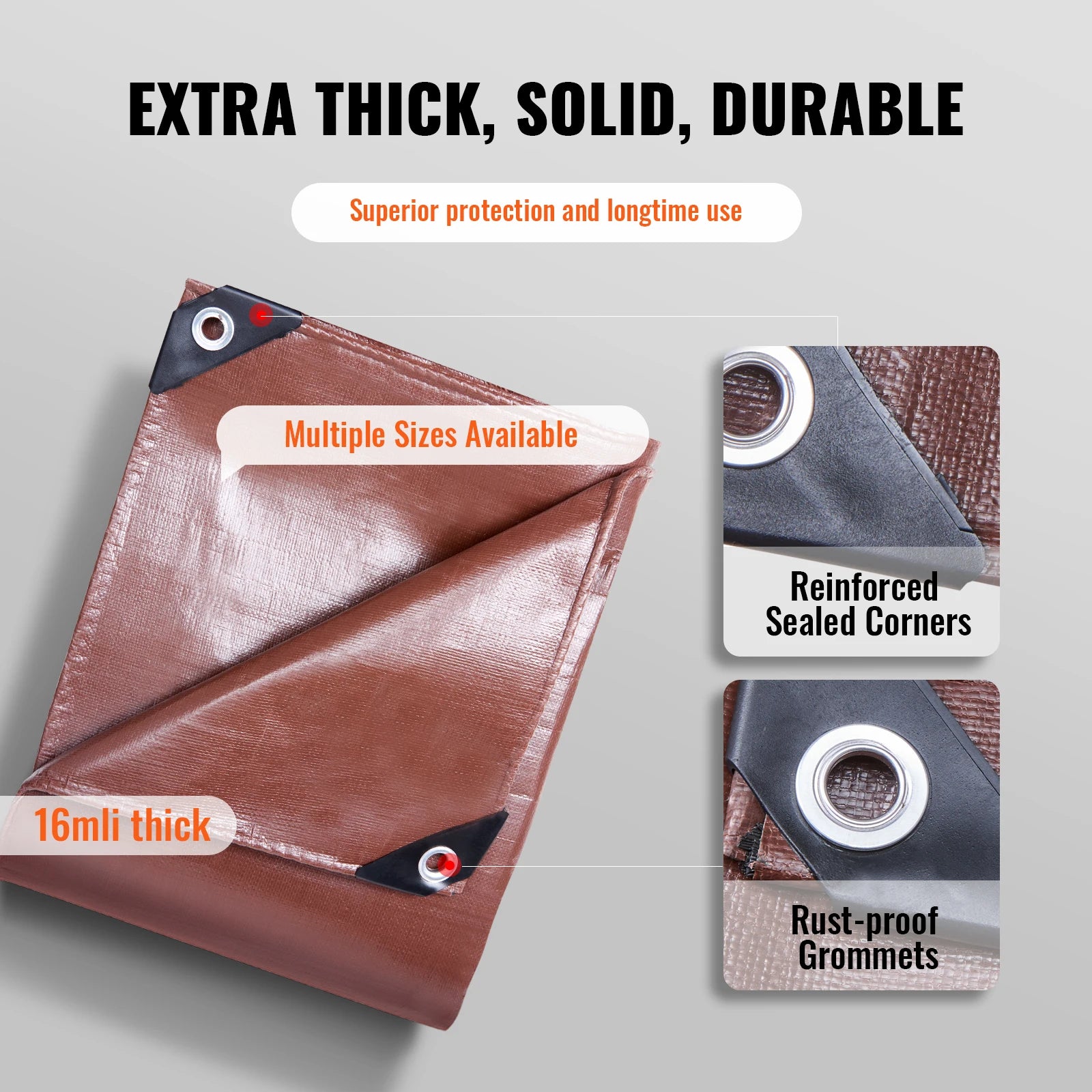 Heavy Duty Tarp Waterproof  Tarps Cover Multi-Purpose