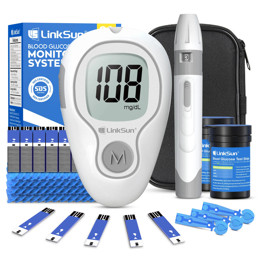 Blood Glucose Meter Glucometer Complete Kit Diabetes Accessories Finger Blood Digital Glucose Sugar Test Machine