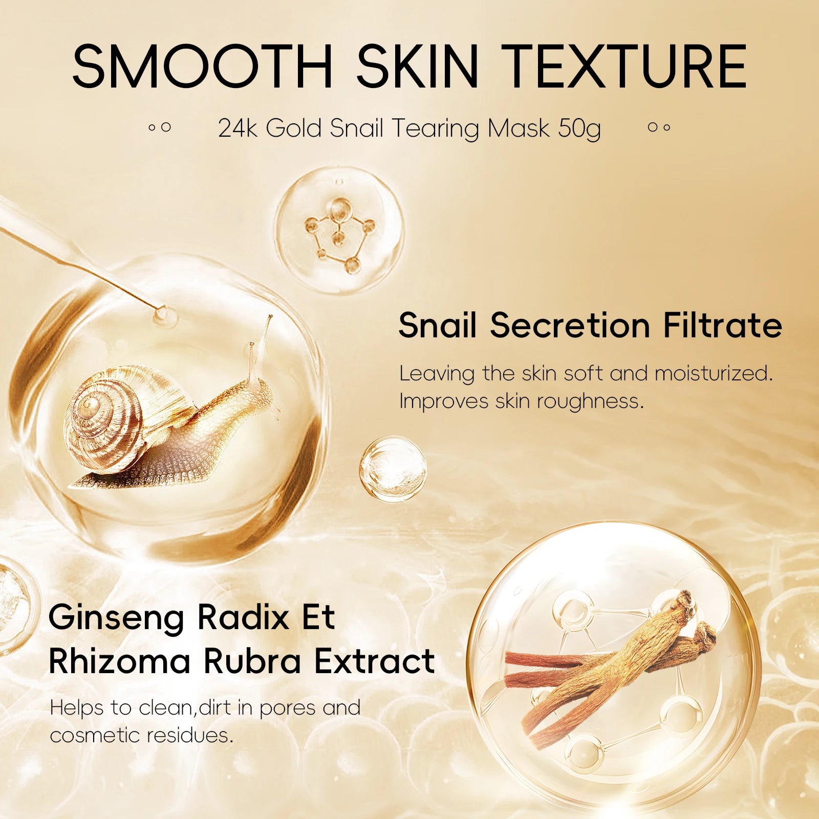 24K Gold Snail Peel-Off Mask Deep Cleansing Blackhead Removal Treatment