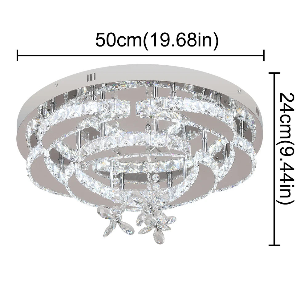 Luxury K9 Crystal Chandelier Modern Dimmable Ceiling Lamp