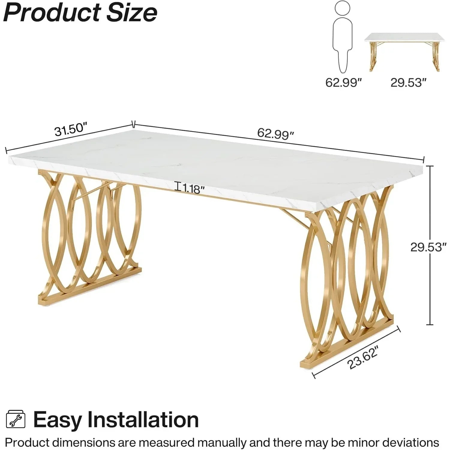 Modern Unique Dining or Kitchen Table for 4-6 People