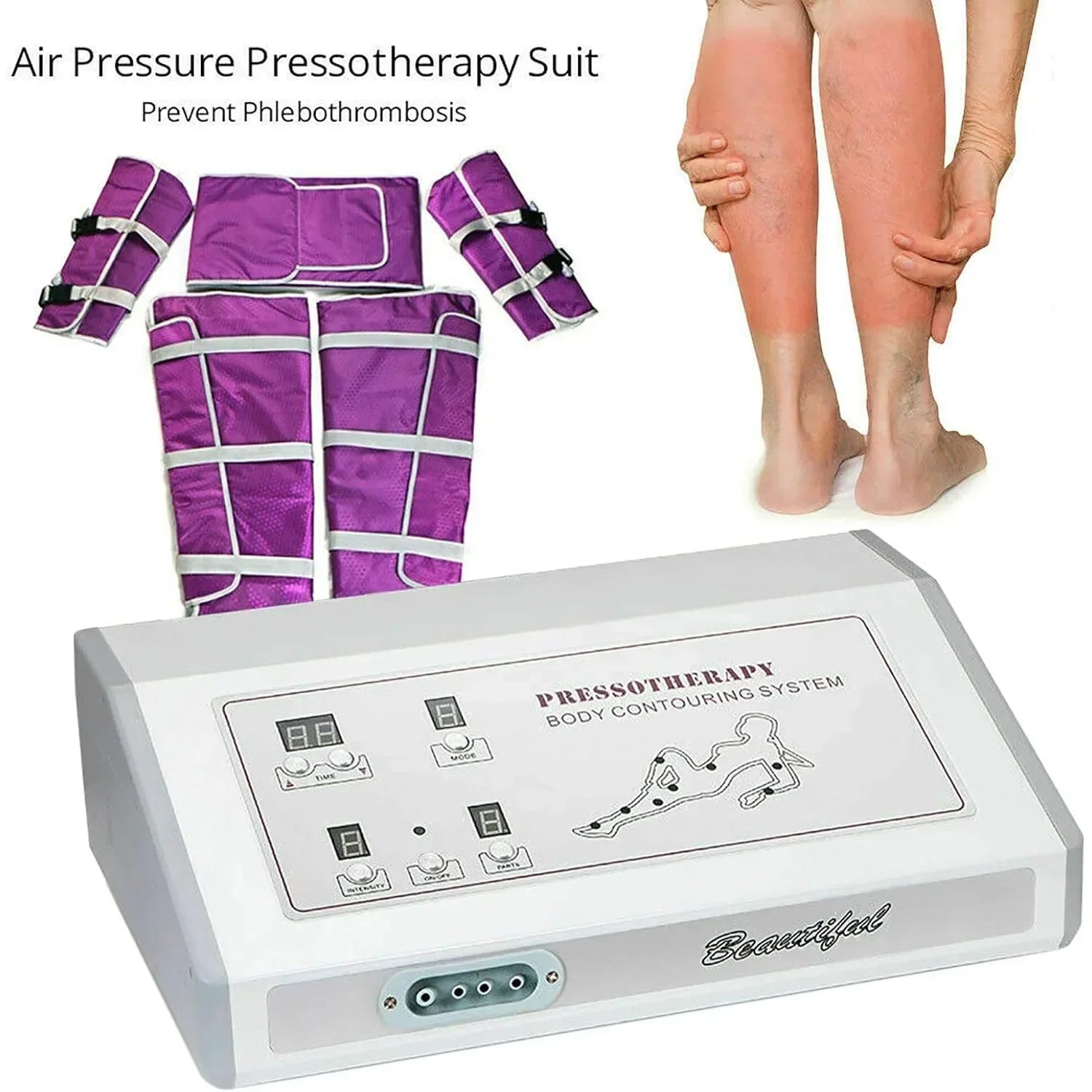 50W Pressotherapy Air Pressure Machine Slimming Suit Body Massager