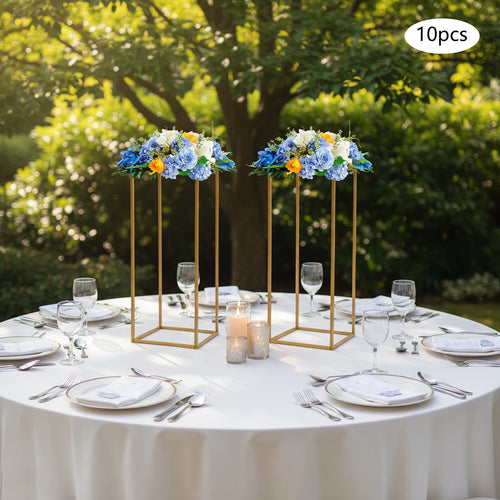 10PCs Tall Metal Flower Stand Geometric Flower Vase Stand Table Centerpiece