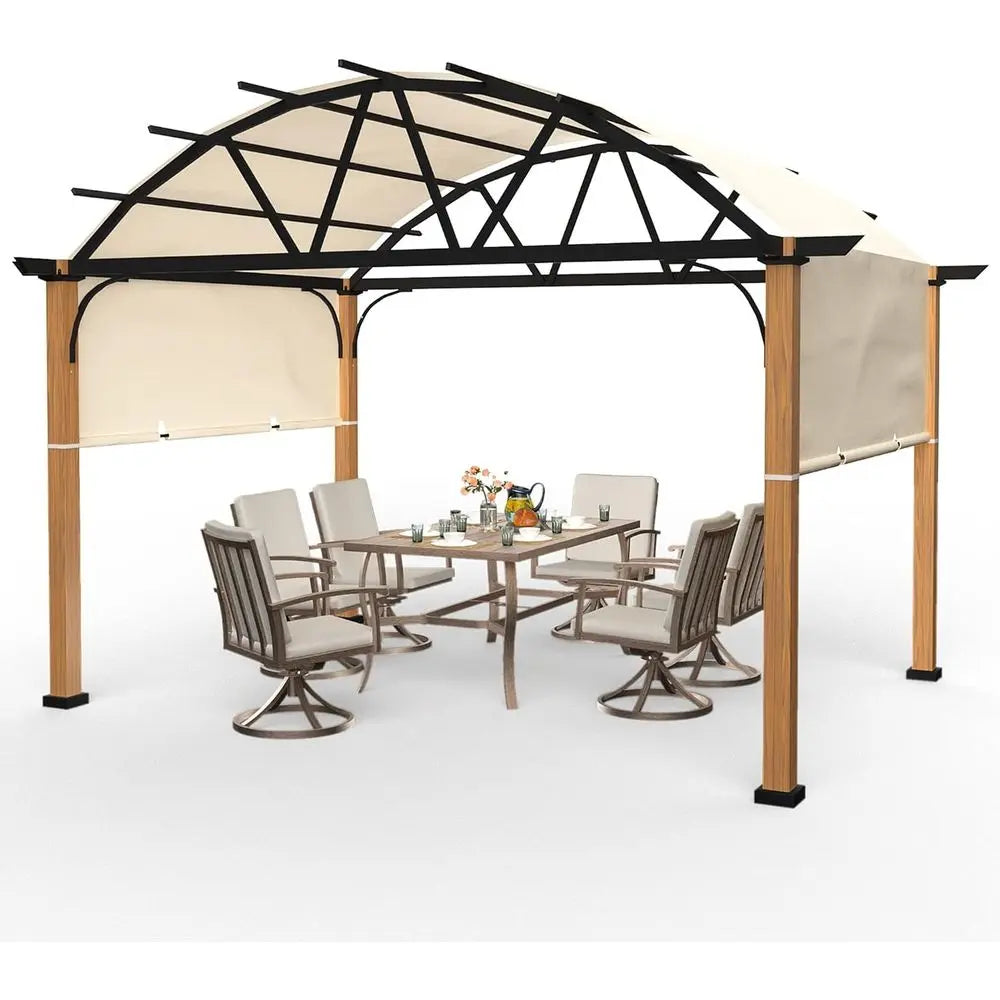 Outdoor Pergola with Sling Retractable Canopy