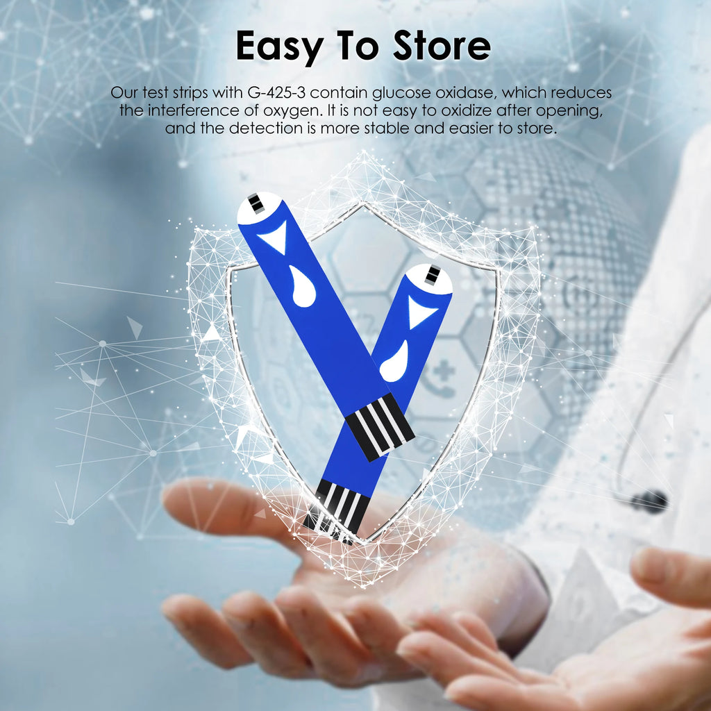 Blood Glucose Monitoring Diabetes Testing Machine Blood Sugar Meter Test Strips