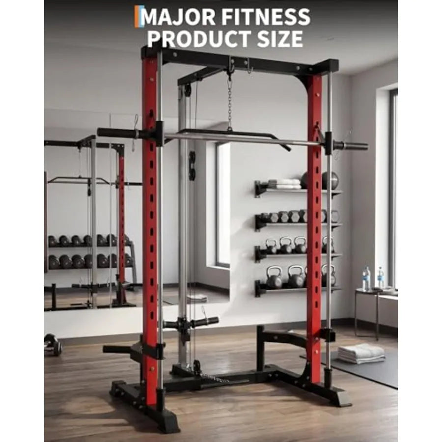 Heavy Duty Smith Machine Home Gym System Multi-Functional Power Cage for Full Body Workout