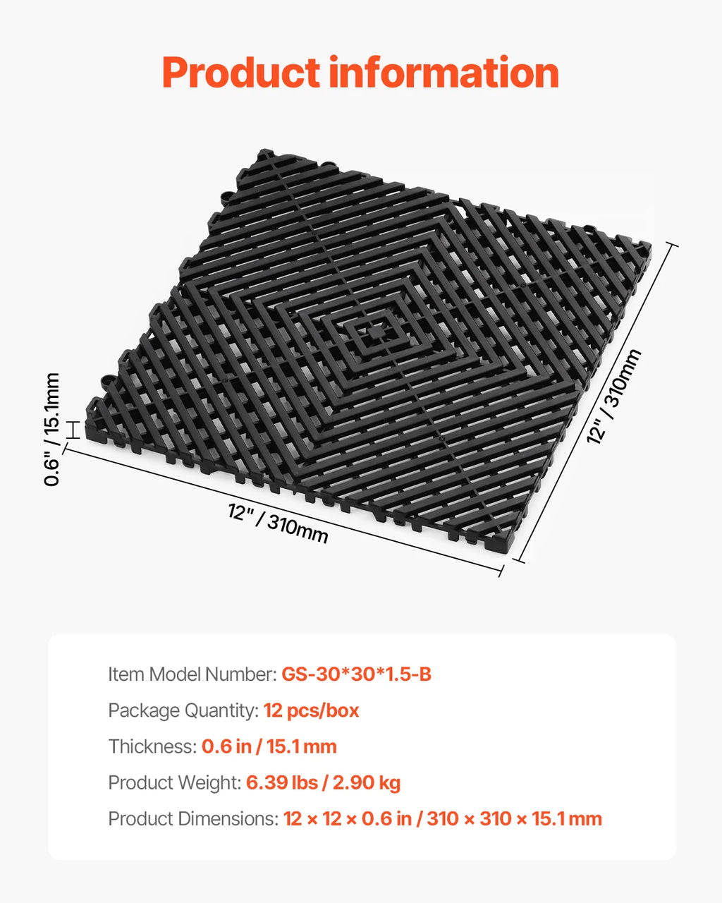 Interlocking Non-Slip Drainage Floor Tile & Shower Mat