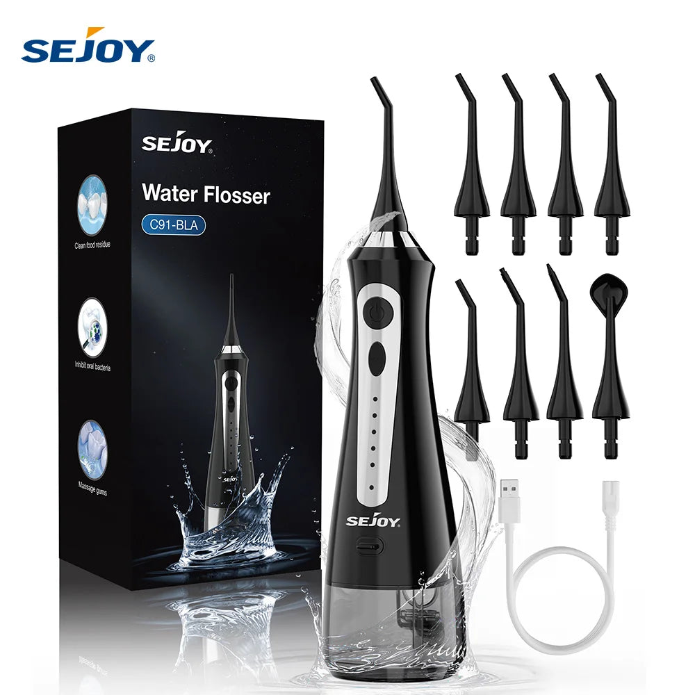 Water Flosser Irrigator Dental Teeth Whitening strips Portable 5 Modes 8 Jet Tips Washing Machine