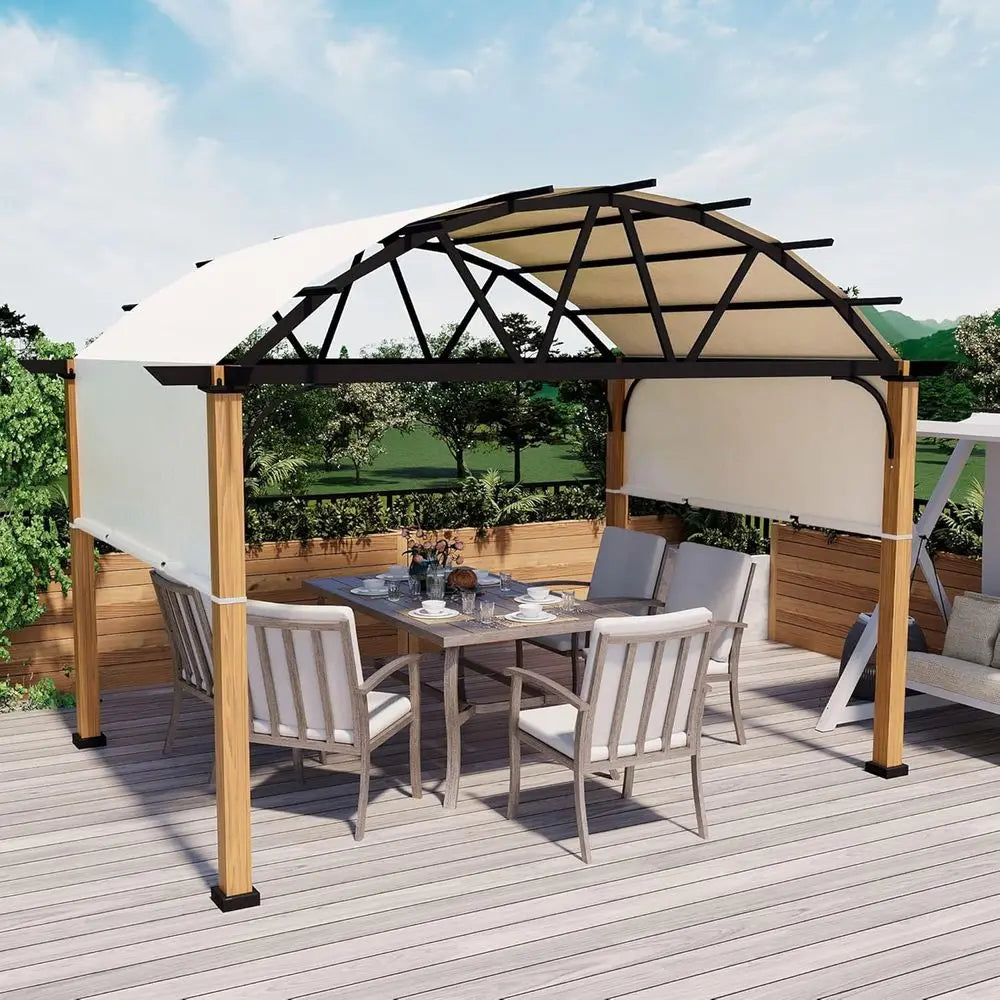 Outdoor Pergola with Sling Retractable Canopy