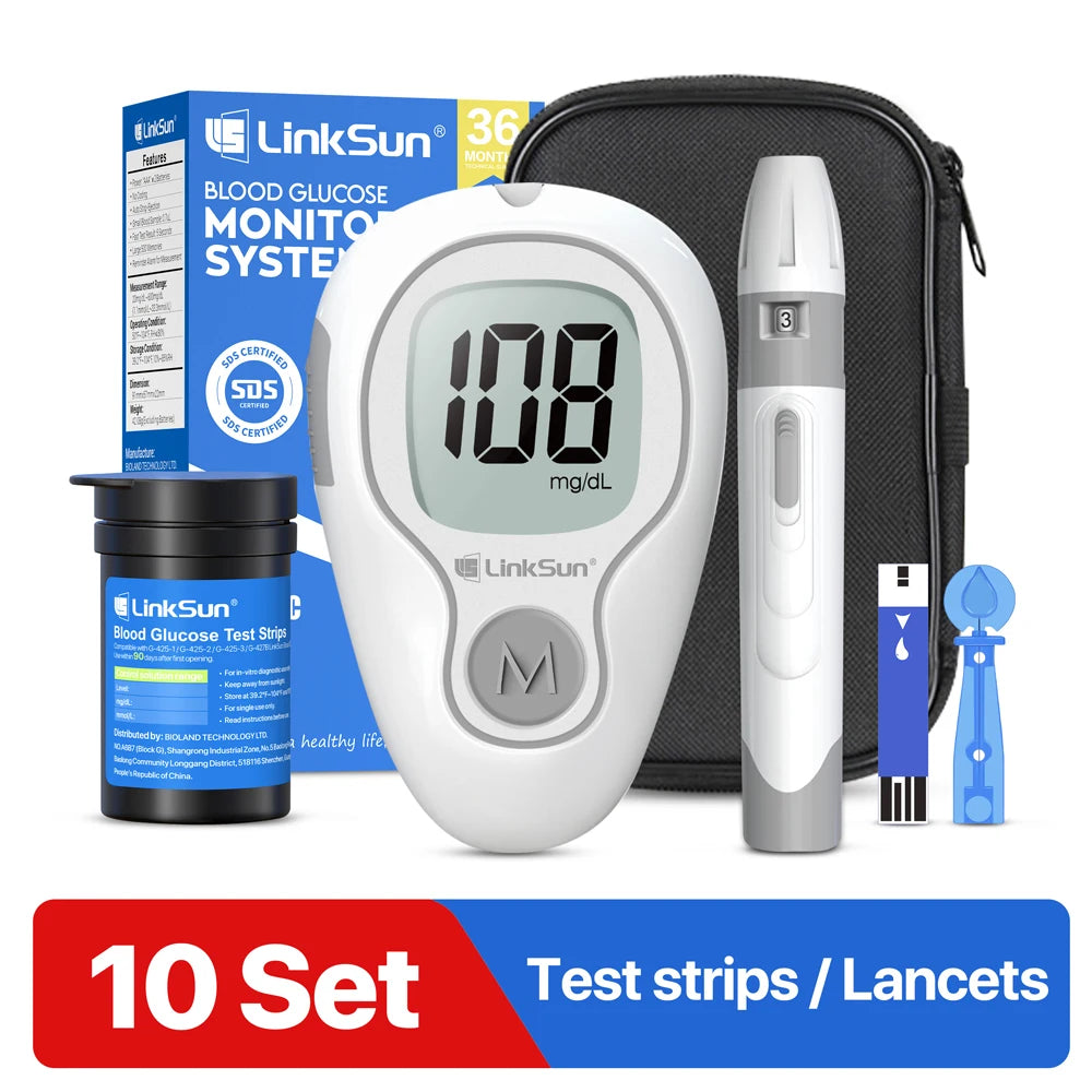 Blood Glucose Monitoring Diabetes Testing Machine Blood Sugar Meter Test Strips