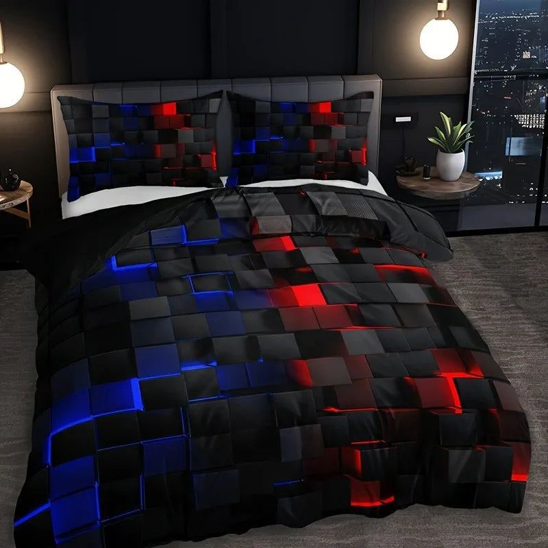 3pcs Digital Print Quilt Cover Set Cool Technology All Colors
