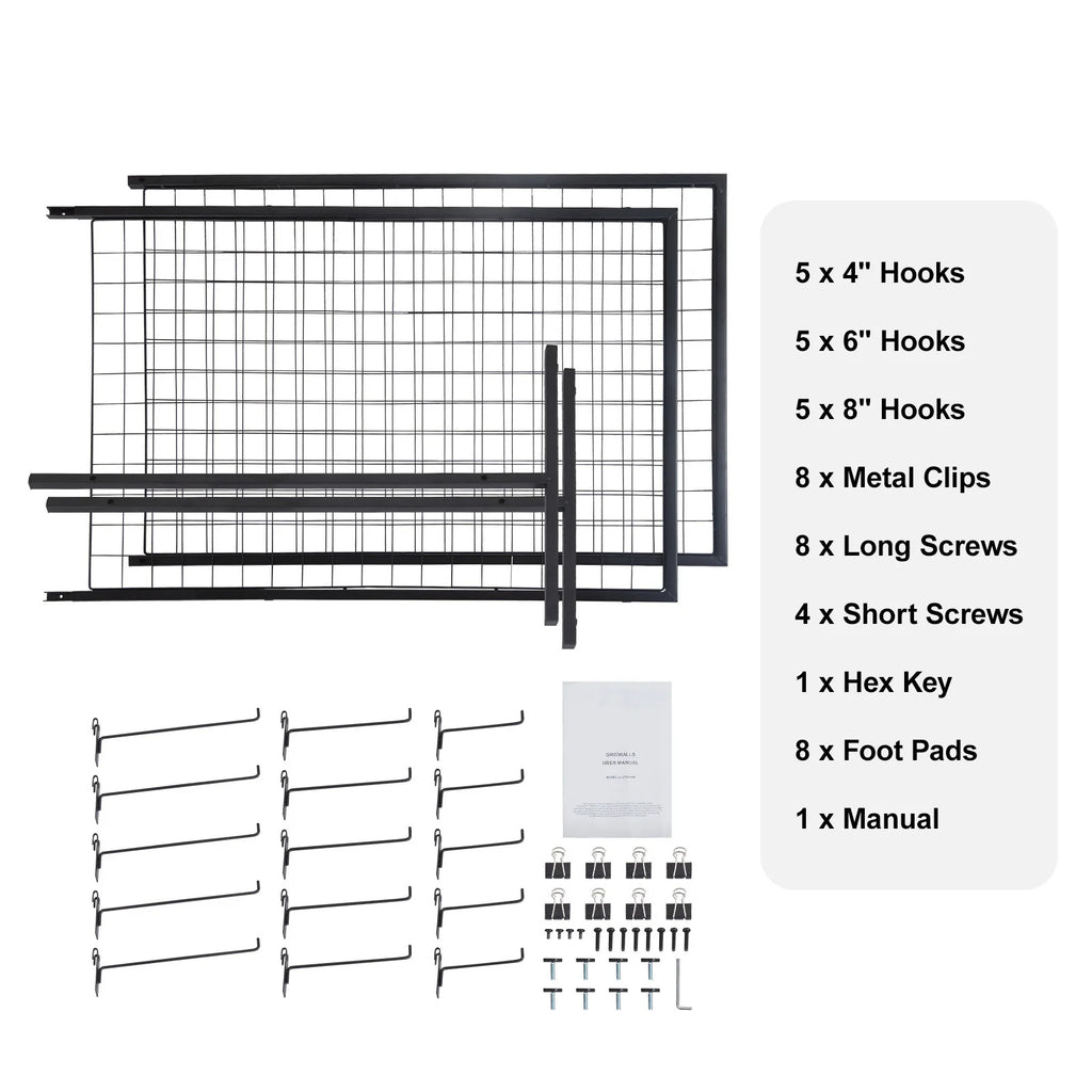 Gridwall Display Racks Double Side Panels for Art Craft Shows Retail Shop w/ Hooks