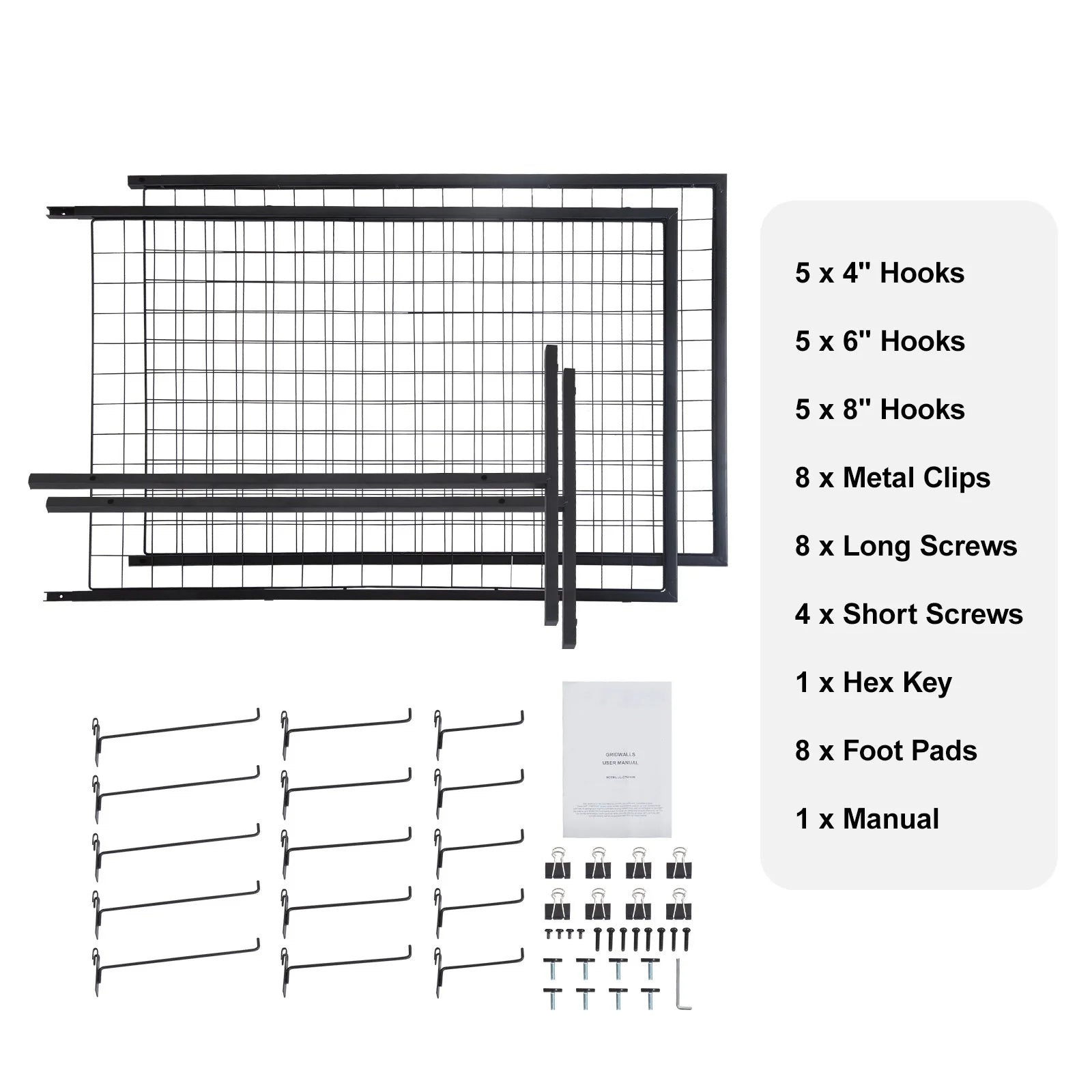 Gridwall Display Racks Double Side Panels for Art Craft Shows Retail Shop w/ Hooks