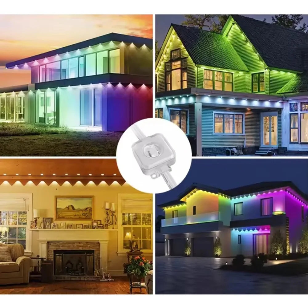 Smart Outdoor Lights Lights Waterproof Light String with App Remote Control Music Sync