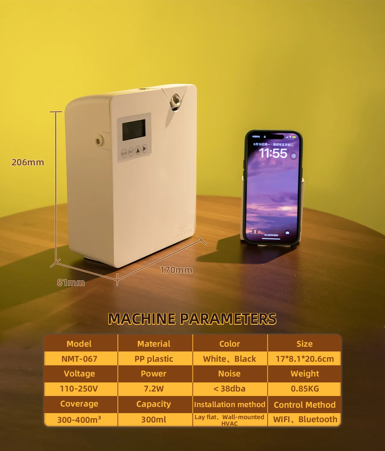 Aroma Diffuser Aromatic Oasis Bluetooth Fragrance  Air Freshener Essential Oils