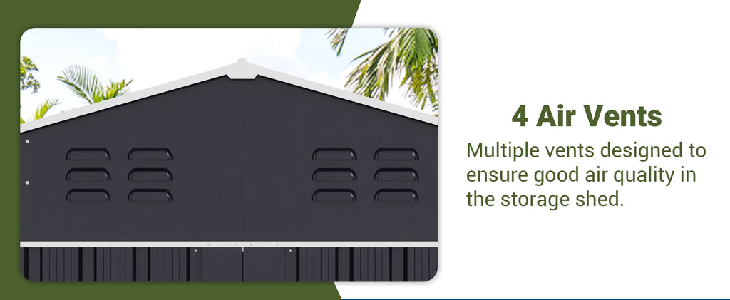 Outdoor Heavy-Duty Metal Storage Shed w/ Lockable Door