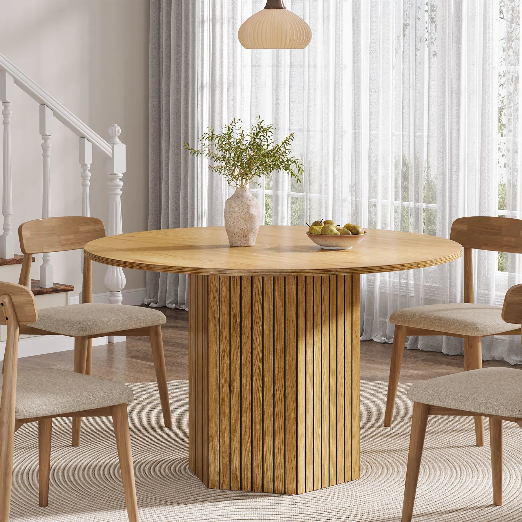 Round Dining Kitchen Table for 4-6 People