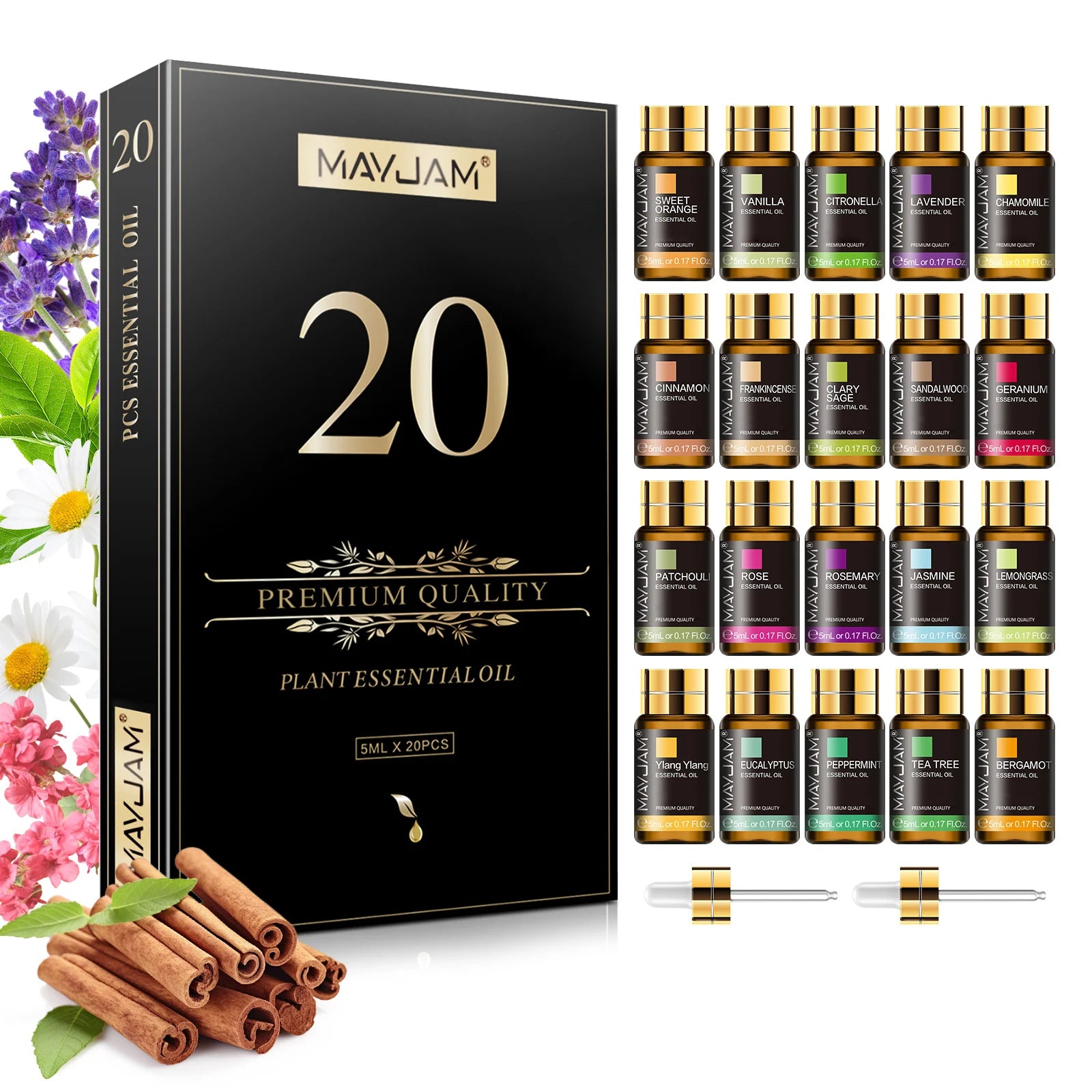 20 Bottles Essential Oils Gift Box Scents